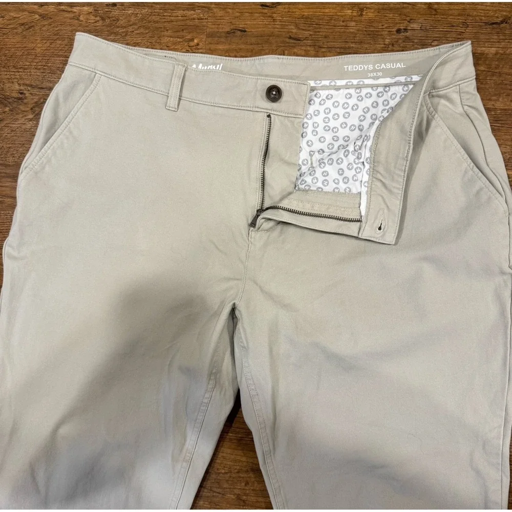 Mugsy Jeans Beige Teddys Casual Work Stretch Chino Pants Trousers Men's‎ 38x30